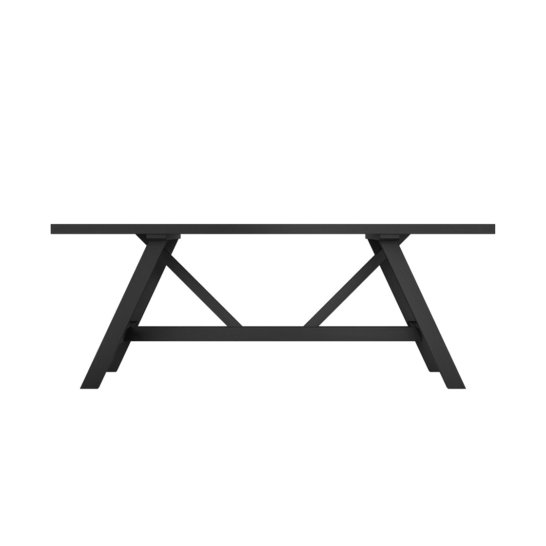 Nantucket Matte Black Wood Rectangle Dining Table | 8 Seater